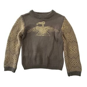 Tea Collection Condor Sweater Kid's 3T Brown Pima Cotton Bird Graphic Knit